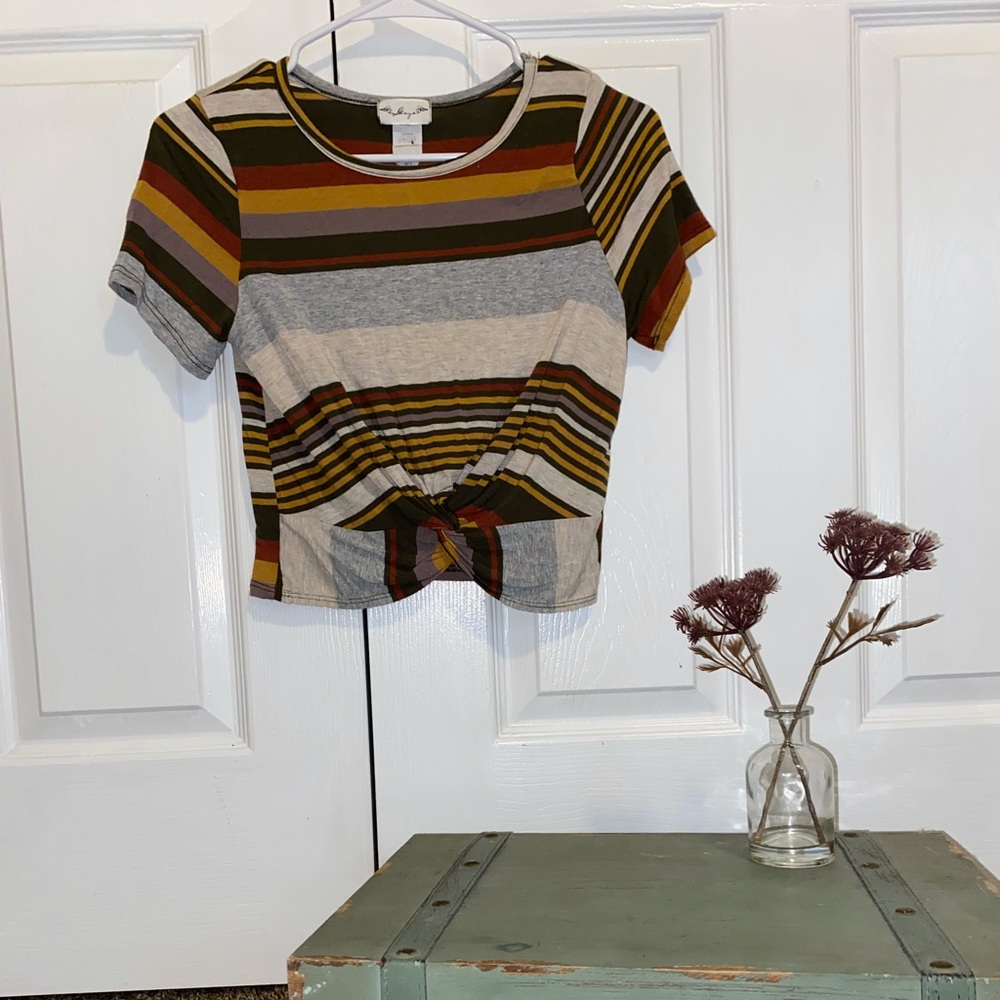 Small striped crop top in excellent condition.